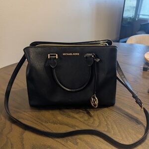 Michael Kors Black Leather Shoulder Bag